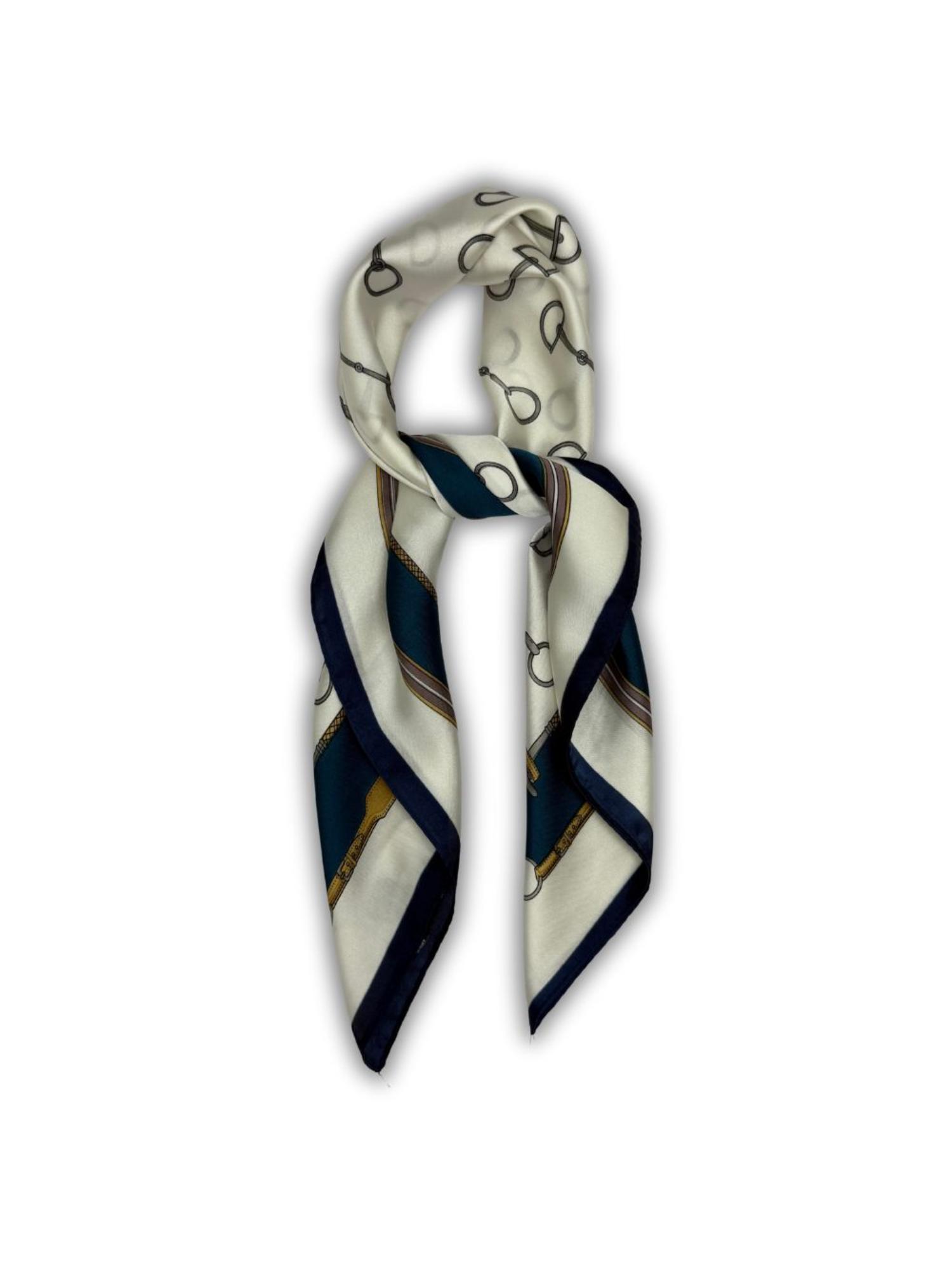 Navy Blue & Ivory Pure Microfiber Scarf-picture-31