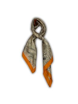 The Tie Hub - Mustard Yellow & Beige Pure Microfiber Scarf