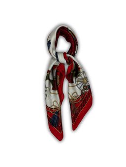 The Tie Hub - Red & Ivory Pure Microfiber Scarf