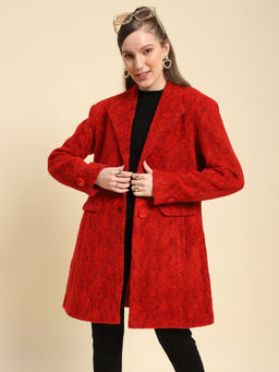 Global Republic - Women Red Self Design Coat