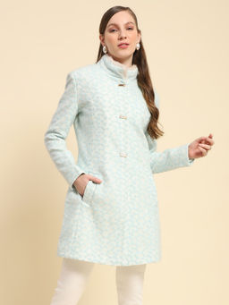 Global Republic - Women Blue Embroidered Coat