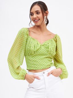Kibo - Green Polyester Top For Women