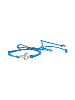 Estele - Gold Plated Designer 'C' Initials Rakhi with Crystals & Fancy Silk Thread