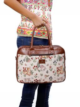 The Clownfish - Womens Laptop Bag Deborah White Animal Print - TCFWLBTP-GA-156WH-ANIMAL