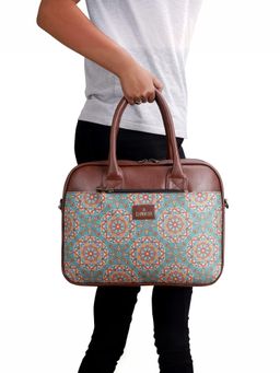 The Clownfish - Womens Laptop Bag Deborah Light Green Geometric Design - TCFWLBJU-GA-156LGR1-GEO