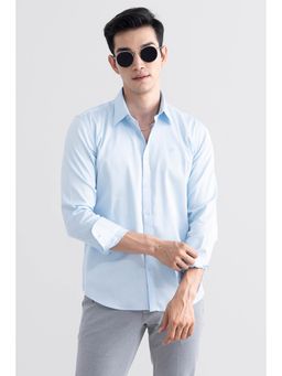 Snitch - On Loop Sky Blue Satin Stretch Shirt for Men
