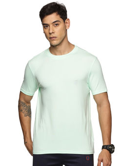 DOMIN8 - Men Green Stretchable Cotton Feel Comfy T-Shirt