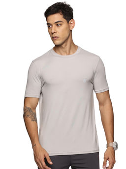 DOMIN8 - Men Grey Stretchable Cotton Feel Comfy T-Shirt
