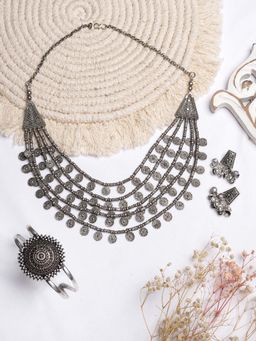 Teejh - by Joker and Witch Anagi Silver Oxidised Jewelry Gift Set