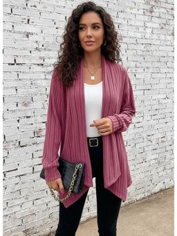 PARTIQ - Womens Full Sleeve Solid Loose Jacket - Red