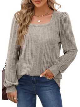 PARTIQ - Womens Pit Strip Full Sleeves Top - Khaki