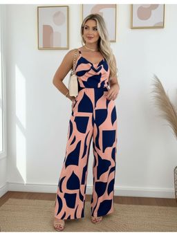 PARTIQ - Womens Open Back Sleeveless Wide-Leg Jumpsuit - Pink