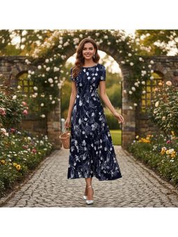 PARTIQ - Womens Cross-Border Digital Printed Dress - Blue