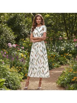 PARTIQ - Womens Cross-Border Digital Printed Dress - White