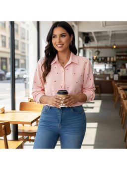 PARTIQ - Womens Full Sleeve Shirts Love Print Top - Pink