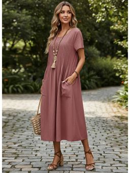 PARTIQ - Womens Loose With Pockets Dress - Pink