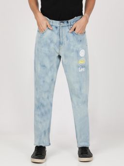 Lee - Men Mick Cloud Blue Printed Comfort Fit Jeans