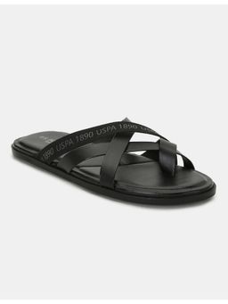 U.S. POLO ASSN. - Mens Black USPA TINO Stylish Sliders Sandals