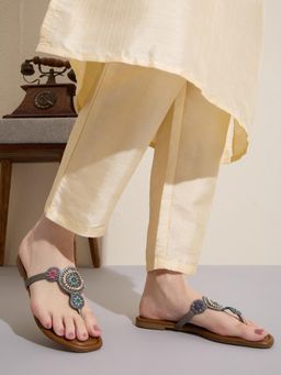 Inc.5 - Womens Pewter Casual Embellished Flats