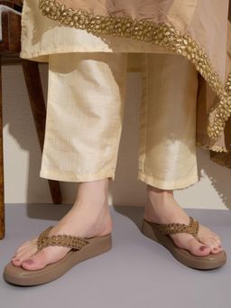 Inc.5 - Womens Golden Casual Embellished Sandals