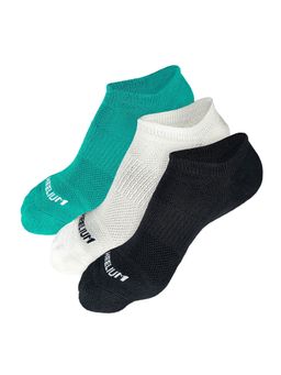 Heelium - Bamboo Zero Ankle Socks for Men - Odour Free - 3 Pairs - Teal - Black - White