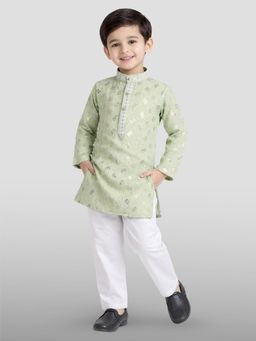 JBN Creation - Green Embroidered Kurta and Pyjama