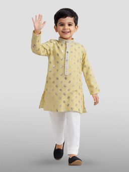 JBN Creation - Yellow Embroidered Kurta and Pyjama
