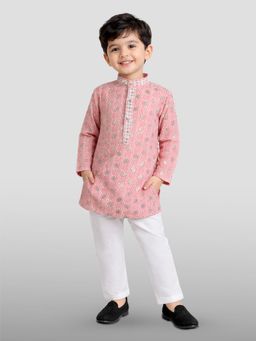 JBN Creation - Pink Embroidered Kurta and Pyjama