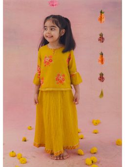 RATAN JAIPUR - Mustard Floral Co-Ord Set