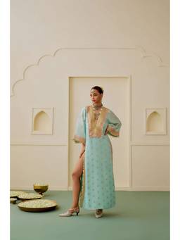Gopi Vaid - Rooh Blue Embroidered Kaftan