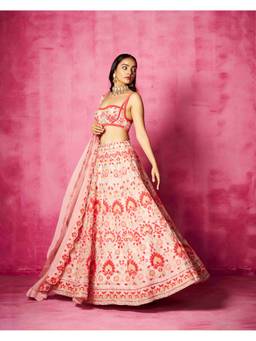 Neha Gursahani - Light Pink Embroidered Lehenga with Blouse and Dupatta