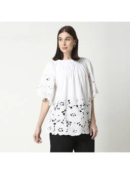 Neha Gursahani - Ivory Pleated Tunic
