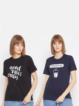 Uptownie - Womens Multi-color T-Shirt (Pack of 2)