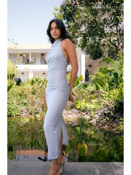 COLOR CAPITAL - Blue Classic Halter Midi Dress