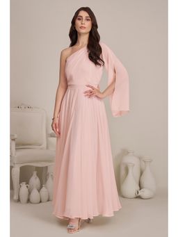 Torsha - Pink One-Shoulder Maxi Dress for Women