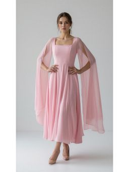 Torsha - Blush Pink Corset Long Dress