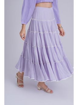 Torsha - Lavender Cotton Tired Skirt