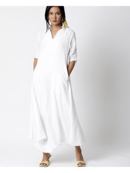 RAREISM - Solid White Women Dress