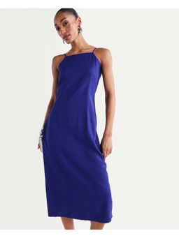 RAREISM - Solid Navy Blue Women Dress