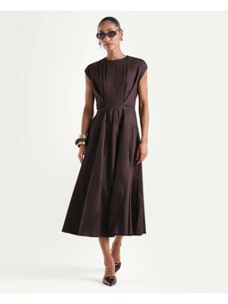 RAREISM - Solid Dark Brown Women Dress