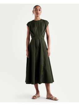 RAREISM - Solid Olive Green Women Dress