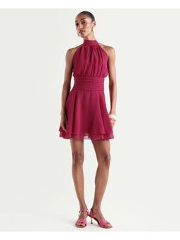 RAREISM - Solid Dark Pink Women Dress