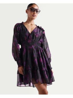RAREISM - Floral Black Women Dress