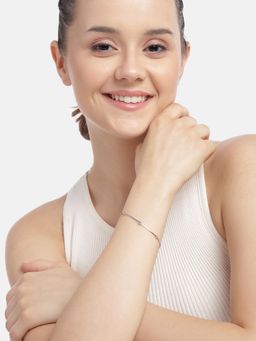 Carlton London - Rhodium Plated with Ball Charm Bracelet for women