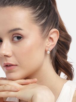 Carlton London - 18kt Gold Plated with CZ Drop Earring for women