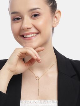 Carlton London - 18kt Gold Plated Dangling Bar Lariat Necklace for women