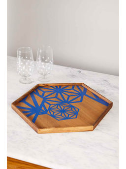 Freedom Tree - Kiwach Wood Serving Tray Blue