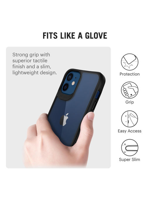 Buy DailyObjects Black Hybrid Clear Case Cover for iPhone 12 Mini