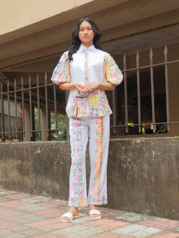 alfabolic - Women's White The Galaxy Co-Ord (Set of 2)