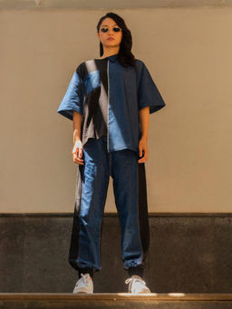 alfabolic - Women's The Denim Urban Colorblock Co-Ord (Set of 2)